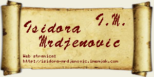 Isidora Mrđenović vizit kartica
